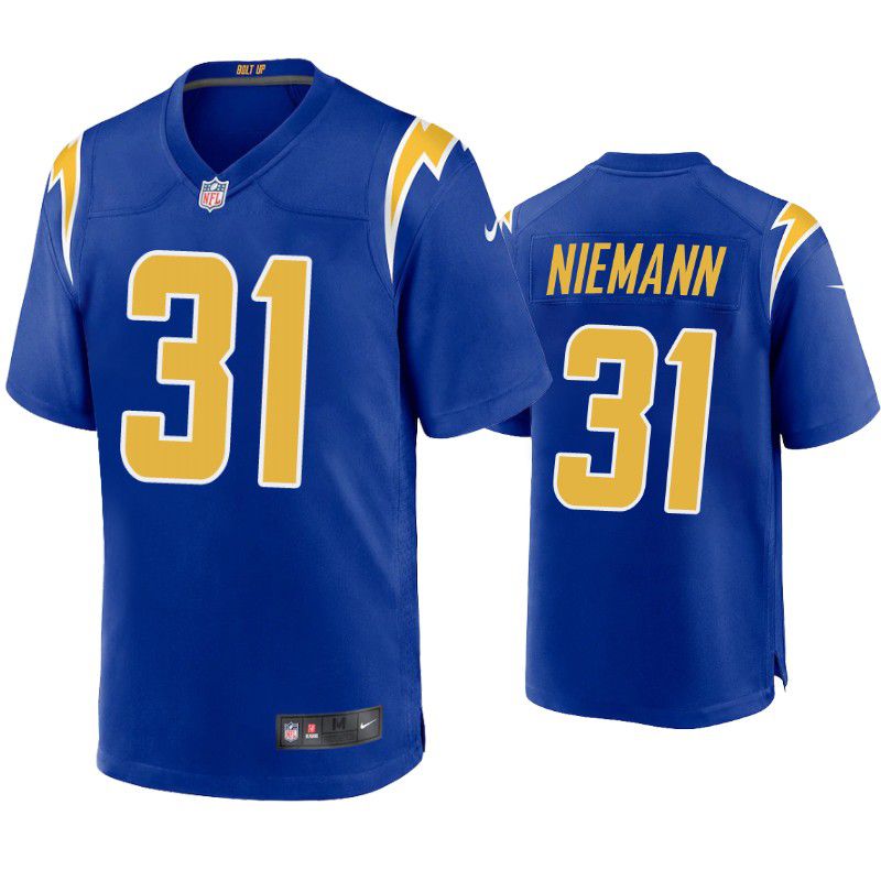 Men Los Angeles Chargers #31 Nick Niemann Nike Royal Game Player NFL Jersey